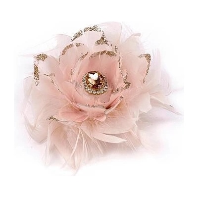 MagicHome Kvet so štipcom páperový ružový 11 cm bal. 12ks