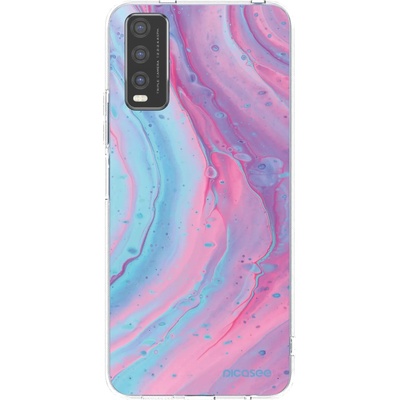 Pouzdro Picasee silikonové Vivo Y20s Pink liquid čiré