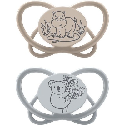NIP Силиконови залъгалки NIP My Butterfly Green - Хипопотам и коала, 0-6 месеца, 2 броя (34000821316188)