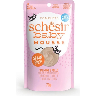 Schesir Baby&Kitten Mousse losos s kuracím mäsom pena 70 g