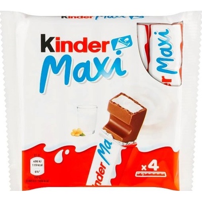 Kinder Maxi tyčinka z mliečnej čokolády s mliečnou náplňou 4 ks 84 g
