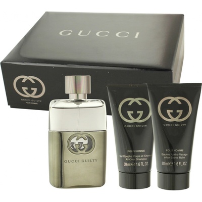 Gucci Guilty Pour Homme EDT 50 ml + balzám po holení 50 ml + sprchový gel 50 ml dárková sada
