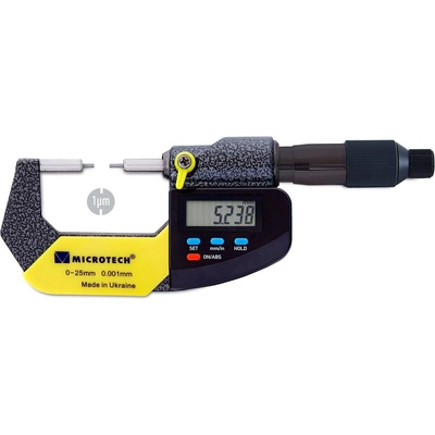 Microtech Electronic Дигитален микрометър с малки наковални Microtech CertiMet SMALL TIP - 0-25 мм, 0, 001 мм (110650251)