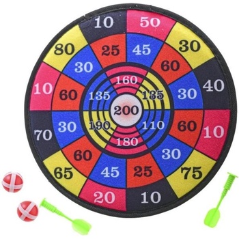 Terč na suchý zip 28 cm + 2 ks míčky + 2 ks šipky