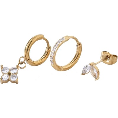 ORNAMENTI Set pozlacených náušnic Zirconia gold NI800144