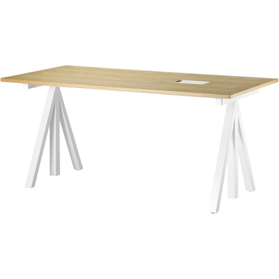 String Pracovní stůl Works White / Oak 160 x 78 cm