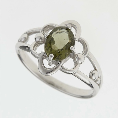 My Moldavite Stříbrný prsten s vltavínem 112