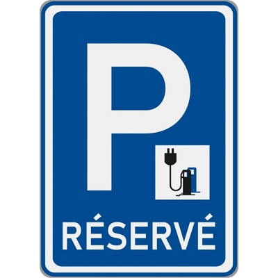 Dopravní značka IP12 Vyhrazené parkoviště (Réservé + Dobíjení elektromobilů 406)