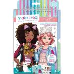 Make It Real Книжка със стикери и шаблони Make it Real - Pretty Kitty, Моден дизайнер (3204) - baby