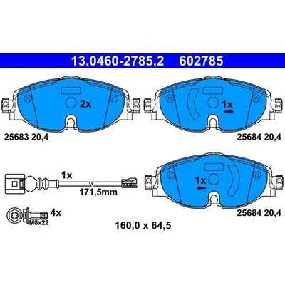 Sada brzdových destiček ATE 13.0460-2785 (AT 602785) | Zboží Auto