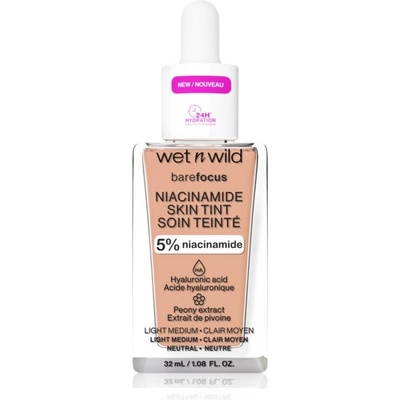 Wet n Wild Bare Focus Niacinamide Skin Tint lehký hydratační make-up Light Medium Sand 32 ml