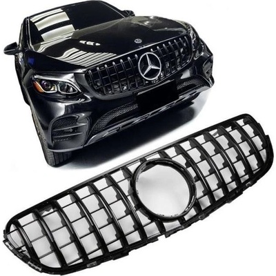 PROTEC Přední maska Mercedes GLC X253 2015-2019 PANAMERICANA černá lesklá, bez kamery