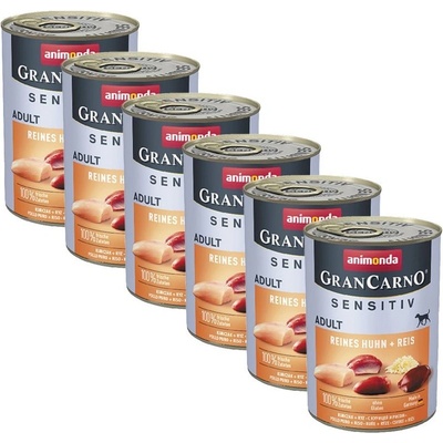 Animonda Gran Carno Sensitiv Adult kuracie s ryžou 6 x 400 g