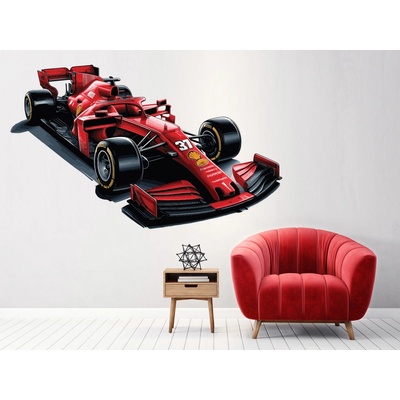 Nalepte.cz Červená formule F1 textilní přelepitelná samolepka na zeď arch 130 x 78 cm