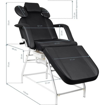 ACTIVESHOP Черен стол за мигли Ivette (133149)
