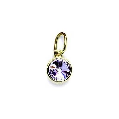 Čištín Zlatý přívěsek Swarovski krystal violet žluté zlato P 1336