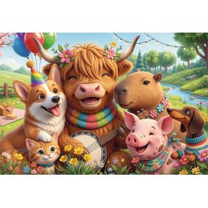Trefl - Puzzle Flamingo: Birthday Crew - 400 piese