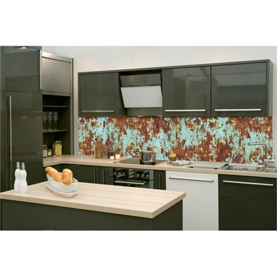 DIMEX ART Фототапет за кухня - ръжда върху стар цветен метал 260 x 60 см