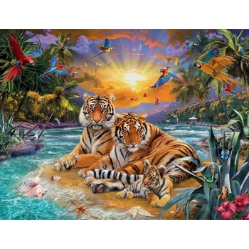 Norimpex - Puzzle Diamant painting: Tiger family 30x40 cm - 1 - 39 piese