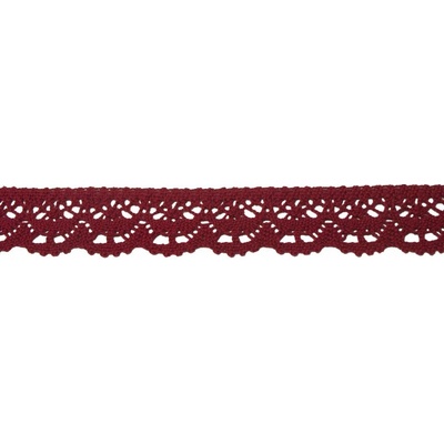 Bavlněná paličkovaná krajka 2025/23mm bordo/5m – Zboží Mobilmania