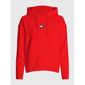 Tommy Hilfiger Суичър Tommy Jeans Badge Hoodie - Crimson XNL