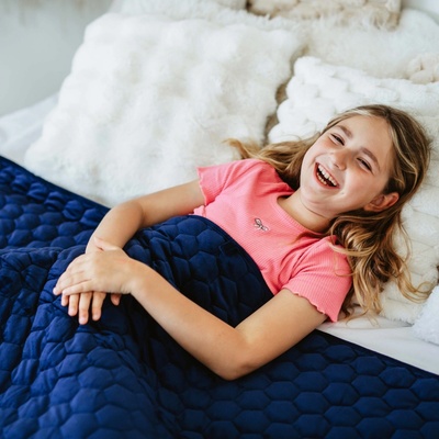 SleepLab. Zátěžová deka Cool & Warm Blue 4 kg 140x200