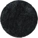Ayyildiz Антрацитен кръгъл килим ø 120 cm Fluffy - Ayyildiz Carpets (FLUFFY1201203500ANTHRAZIT)