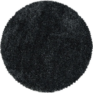 Ayyildiz Антрацитен кръгъл килим ø 120 cm Fluffy - Ayyildiz Carpets (FLUFFY1201203500ANTHRAZIT)