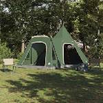 vidaXL Тент тип Teepee за 5 души 5 души Зелен (42003999) Палатка