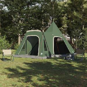 vidaXL Тент тип Teepee за 5 души 5 души Зелен (42003999) Палатка