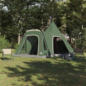vidaXL Тент тип Teepee за 5 души 5-местен Зелен (42003999) Палатка