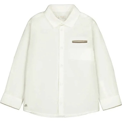 MAYORAL Риза дълъг ръкав лен елегантна Сметана за мини момче Mayoral