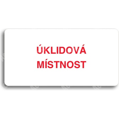 ACCEPT Piktogram ÚKLIDOVÁ MÍSTNOST - bílá tabulka - barevný tisk bez rámečku