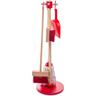 Bigjigs Toys upratovací hrací set červený