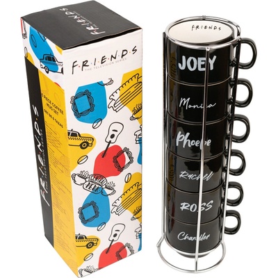 CurePink keramický hrníčků Friends|Přátelé Jména 6 x 150 ml