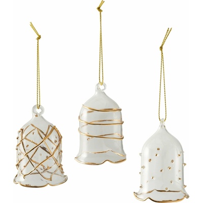 Villeroy & Boch 35-9391-0075 Ozdoby na stromeček Winter Collage Accessoires zvony skleněné 3 ks