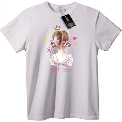 NOONEBRAND Тениска Да, принцесо с корона - XS, White