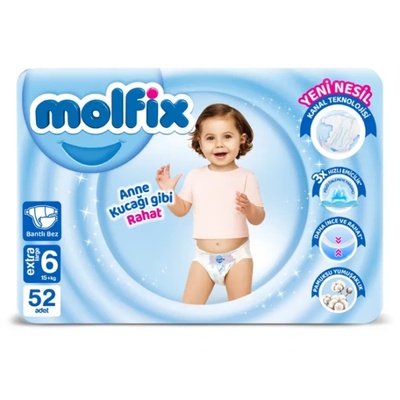 Molfix Бебешки пелени Molfix 6 - 52 броя