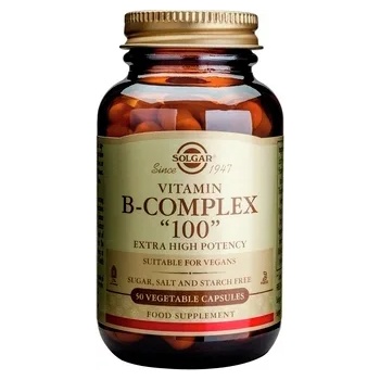 Solgar Хранителна добавка Витамин В 100 комплекс , Solgar B-Complex 100, 100 Vegetable Capsules