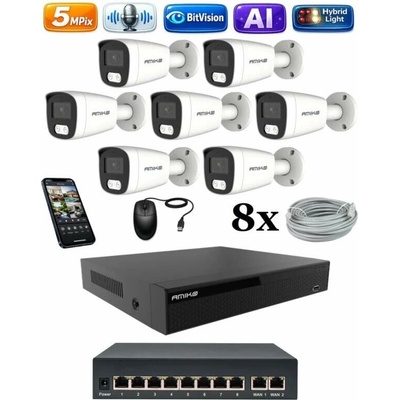 Amiko IP 7 kamerový set so switchom Ai Dl Tube 1501K7V2