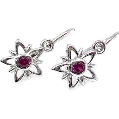 Jan Kos jewellery zlaté náušnice s růžovým kamenem 31500478