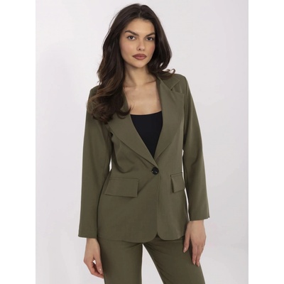 Italy Moda Khaki dámské sako s ramenními vycpávkami dhj-ma-18736.12-khaki