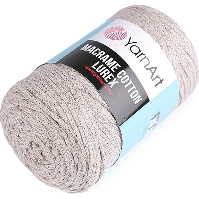 Pletací příze Macrame Cotton lurex 250 g Varianta: 3 (725) béžová světlá stříbrná, Balení: 1 ks 47192/108950/216854