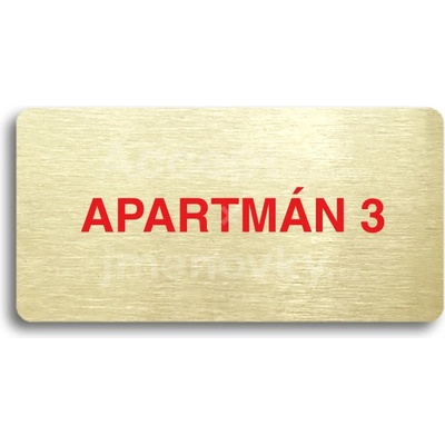 ACCEPT Piktogram APARTMÁN 3 - zlatá tabulka - barevný tisk bez rámečku