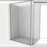 Mexen Kioto душ стена Walk-in 150 x 30 см, черна рамка, златна четка - 800-150-212-55-70-030 (800-150-212-55-70-030)