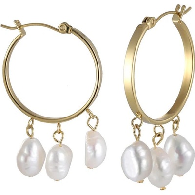 Free Style Perlové náušnice z chirurgické oceli ESS722GD