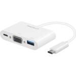 Macally USB-C to VGA Multiport Adapter - USB-C адаптер за с VGA, USB-C и USB-A 3.0 портове за MacBook и компютри с USB-C порт (UCVGA)