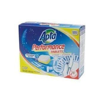 Apta АПТА таблетки Всичко в 1 за съдомиялна машина с аромат на лимон х 26 бр (a100058)