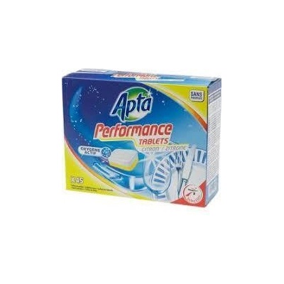 Apta АПТА таблетки Всичко в 1 за съдомиялна машина с аромат на лимон х 26 бр (a100058)