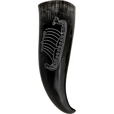 rak Lord of Battles Vikingský roh na pití s rytinou dkaru 400 500 ml